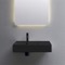 Black Ceramic Wall Mounted or Vessel Sink With Counter Space